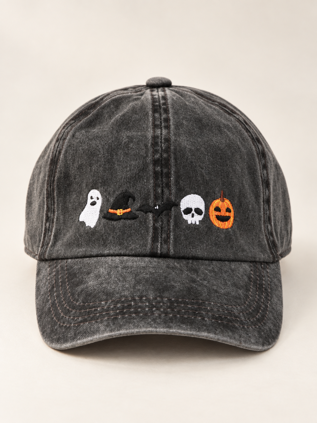 Halloween Icons Hat Black front view