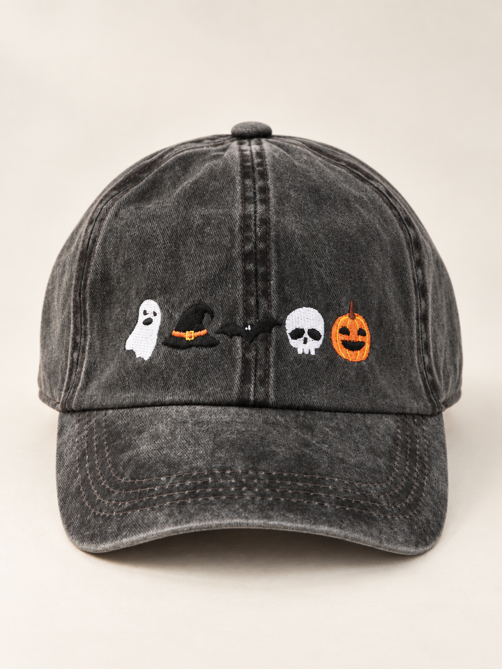 Halloween Icons Hat Black front view