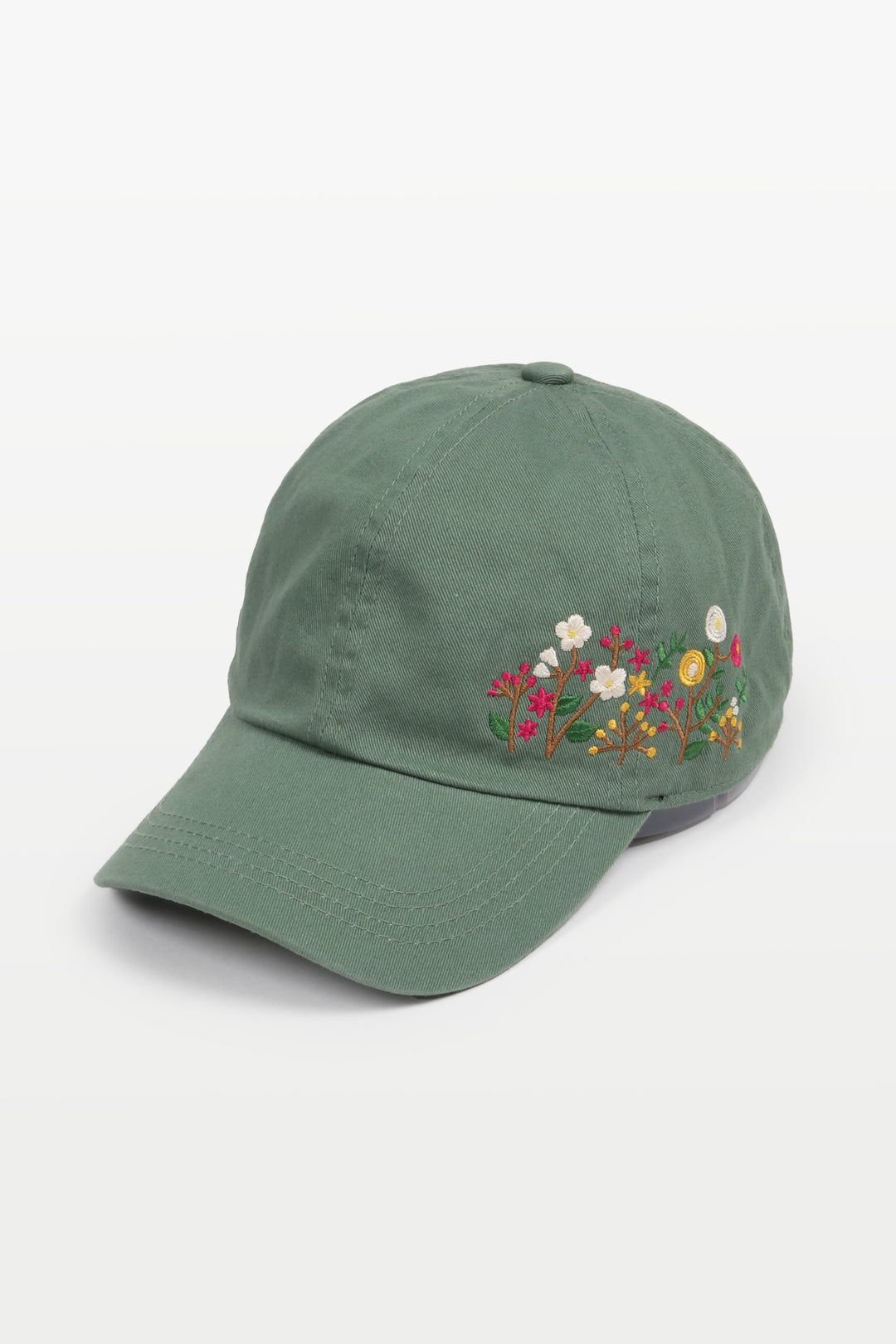 Side Embroidered Wildflower Hat Sage