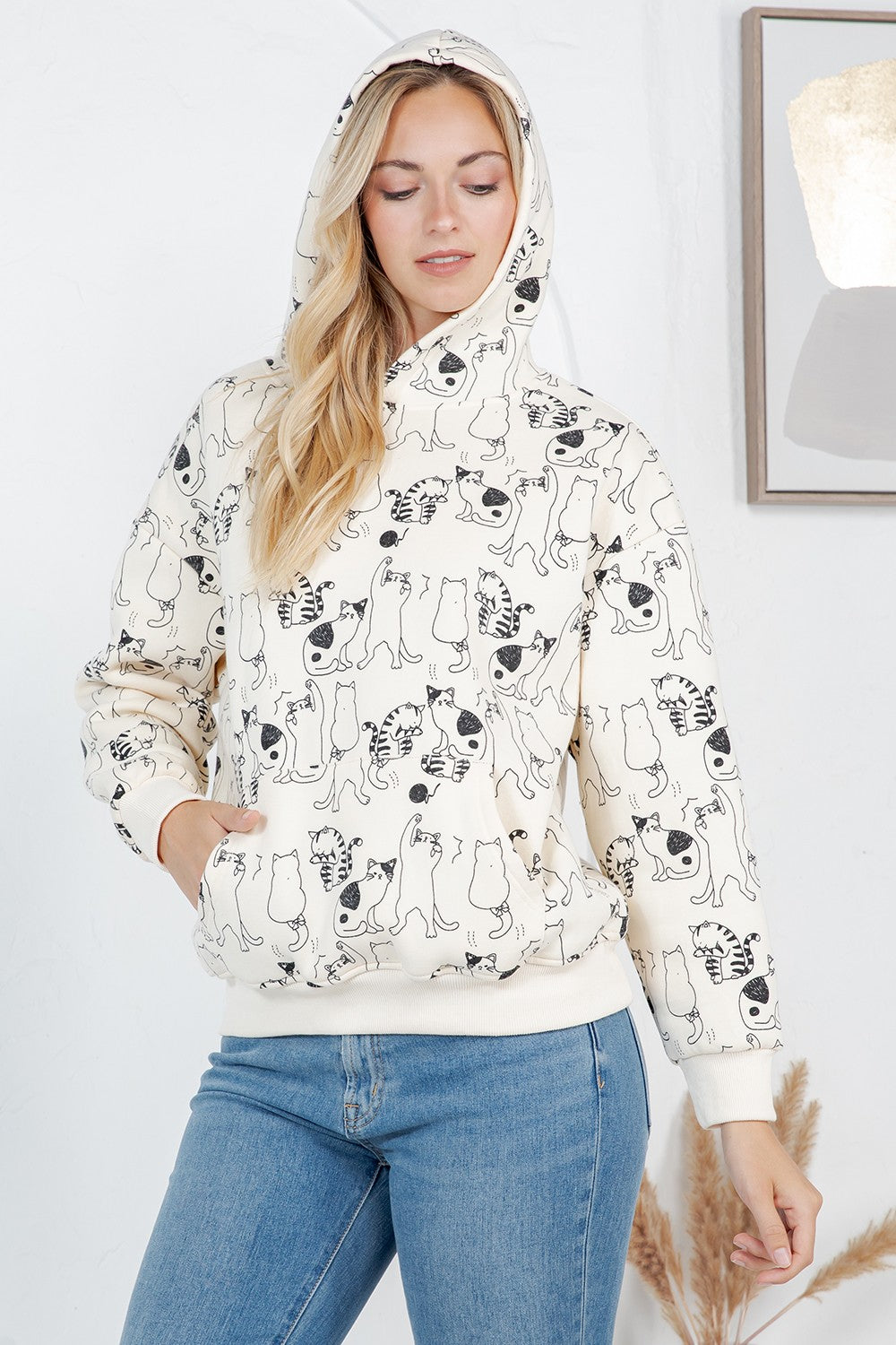 Cat Hoodie Cream