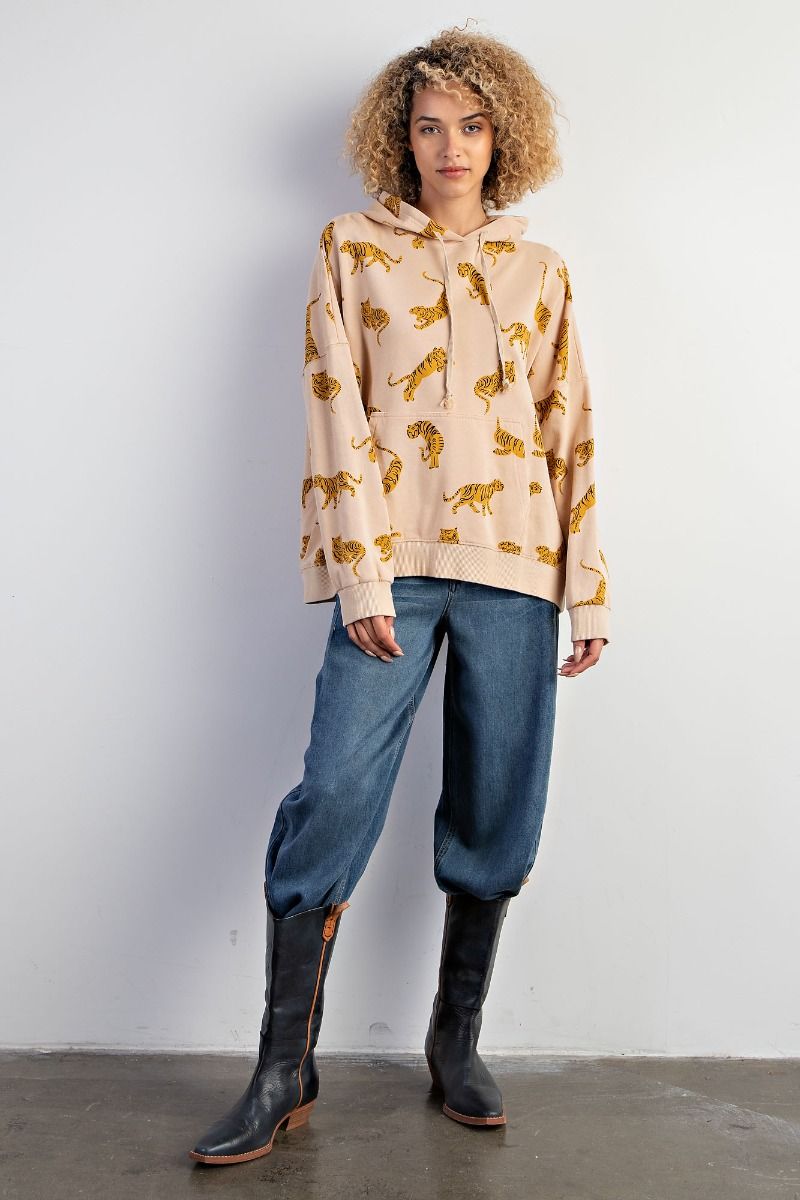 Tiger Hoodie Khaki