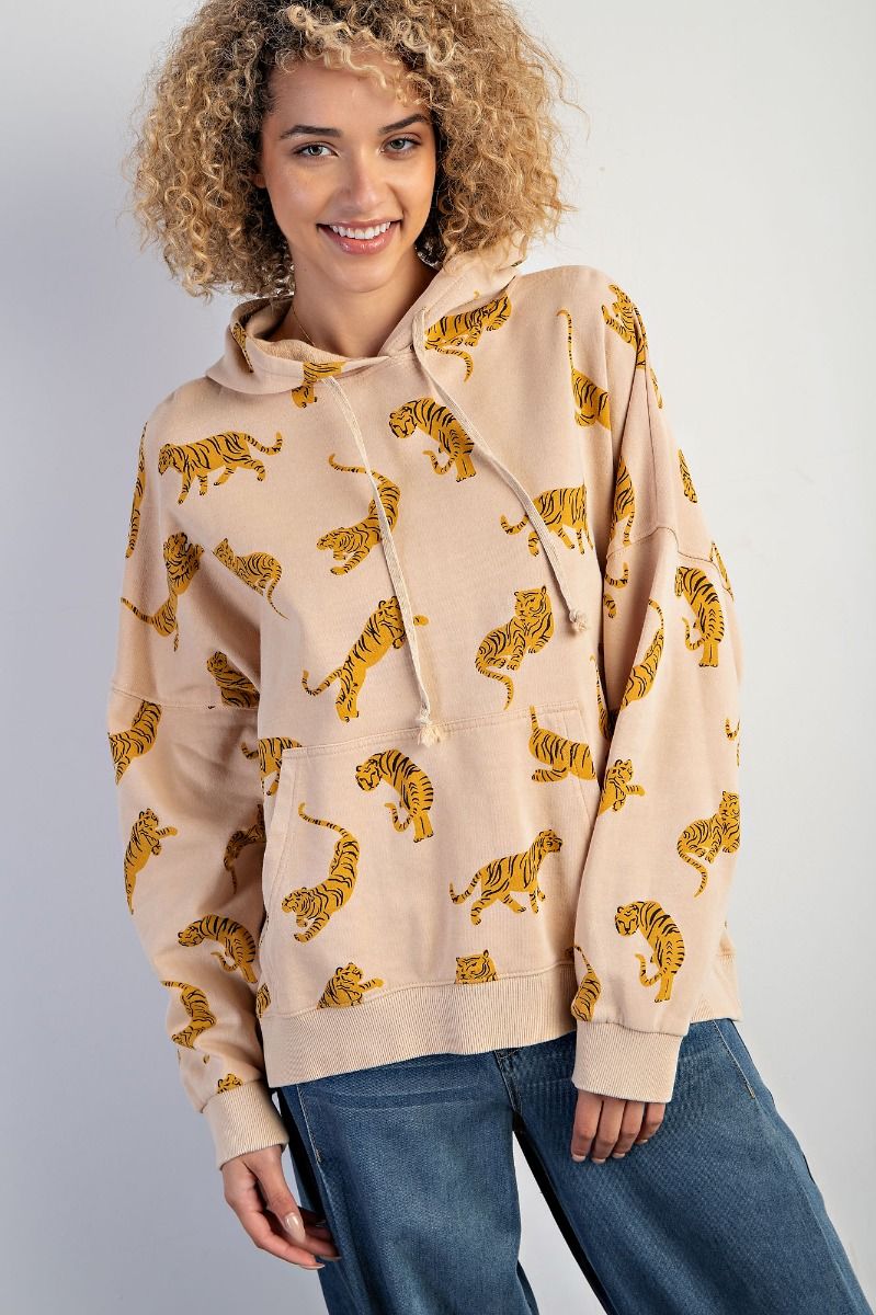 Tiger Hoodie Khaki