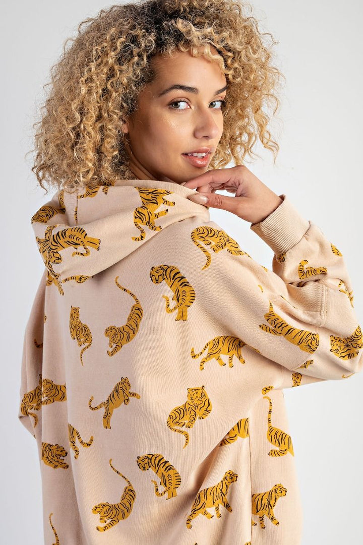 Tiger Hoodie Khaki