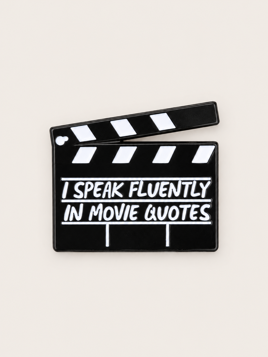 I Speak Fluently in Movie Quotes Pin shown on a warm neutral background