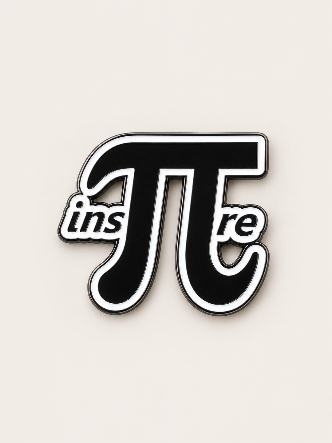 Inspire Pi Math Pin shown on a warm neutral background