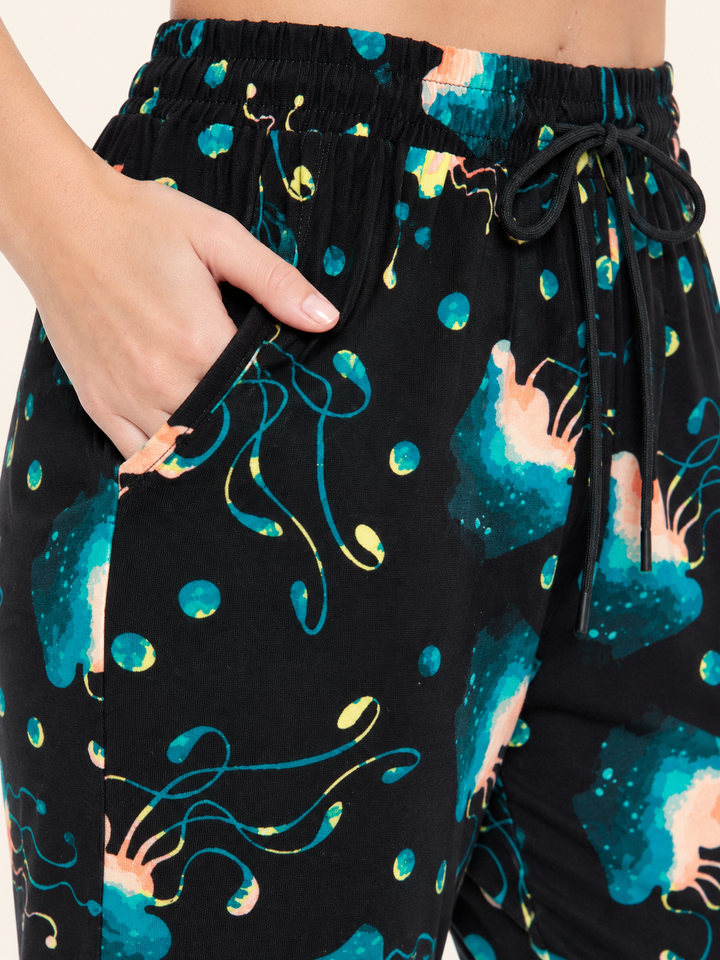 Jellyfish Joggers fabric, waistband, drawstring, and pocket close-up