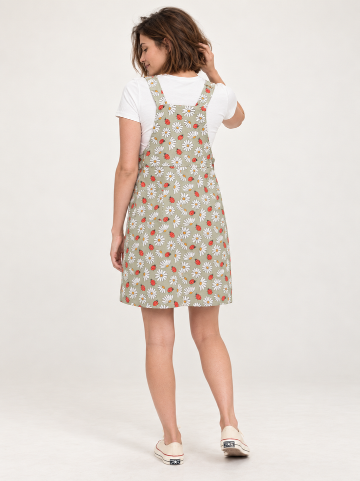 Ladybug Overall Dress — full-body back view
