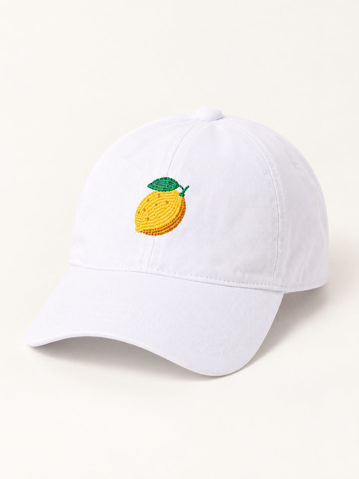 White Lemon Hat, three-quarter view