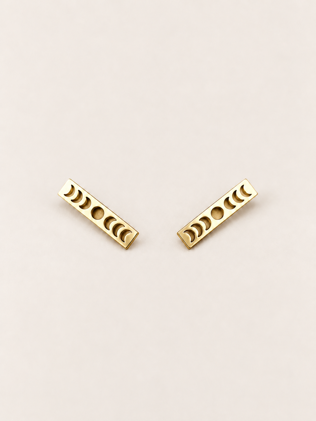 Moon Phase Bar Stud Earrings — gold main