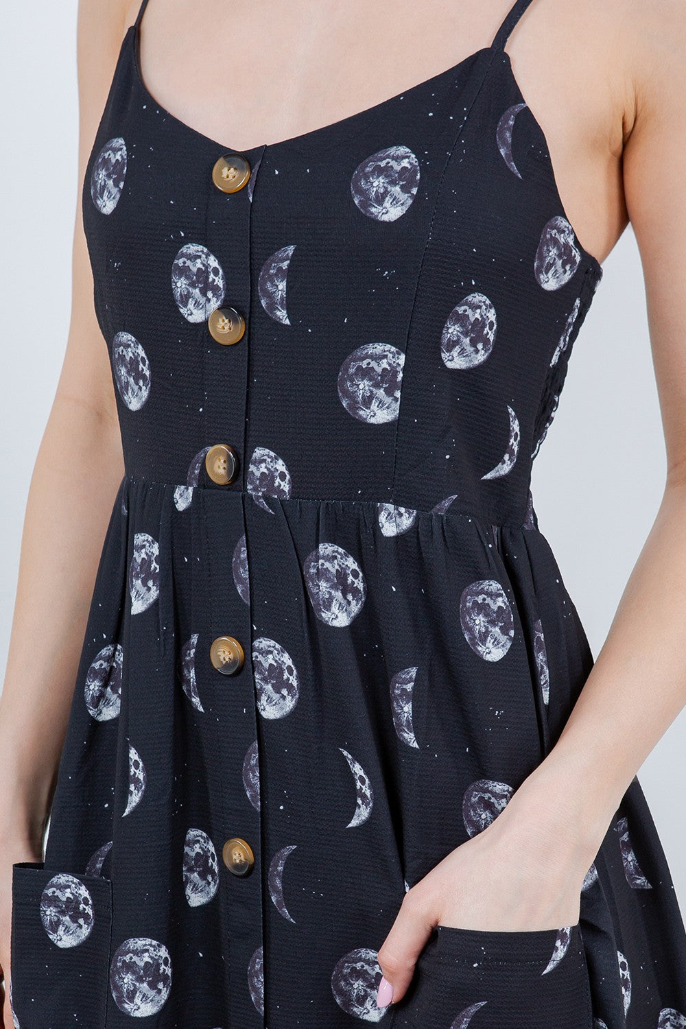 Moon Phase Faux Button Down Dress