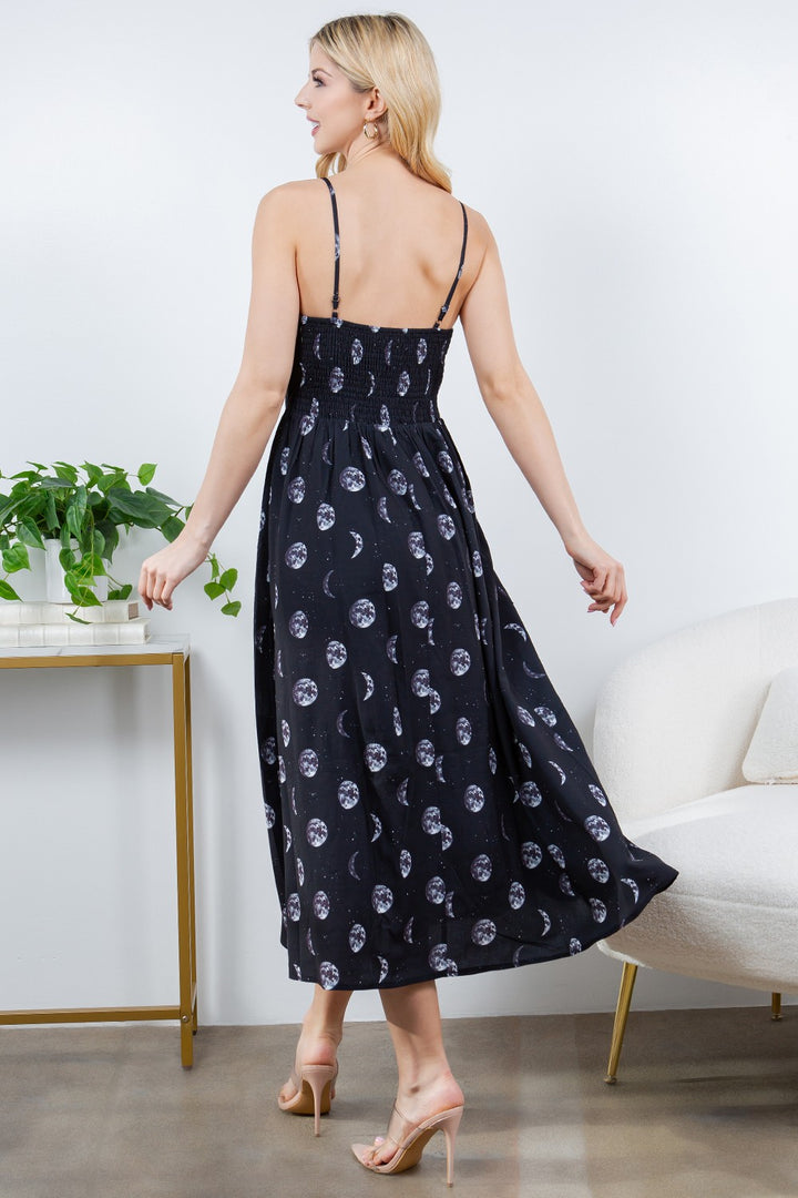 Moon Phase Faux Button Down Dress
