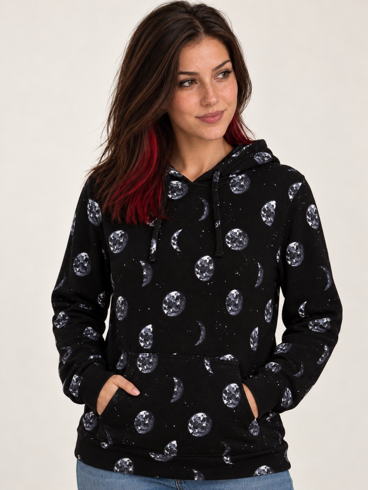 Moon Phase Hoodie front view on model