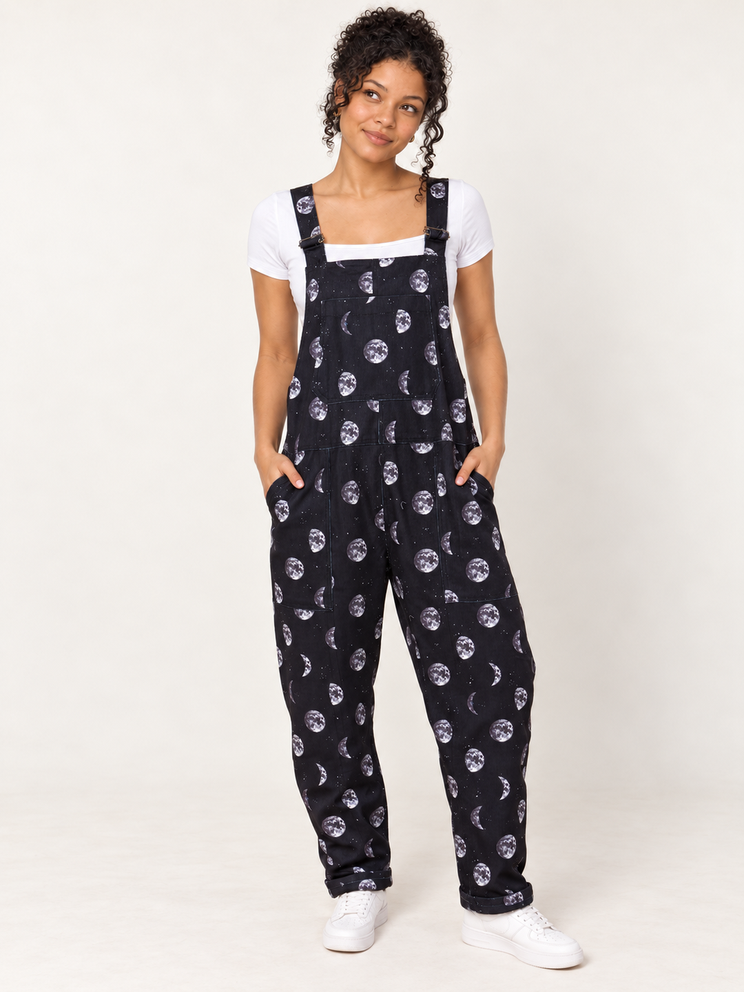 Moon Phase Overalls full-body front view