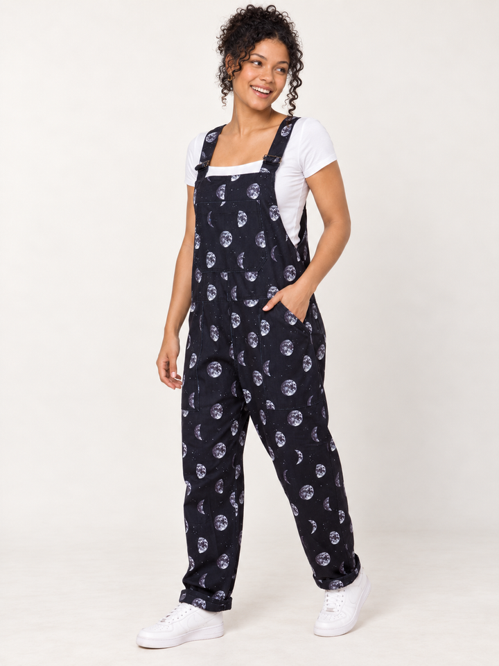 Moon Phase Overalls full-body angled view