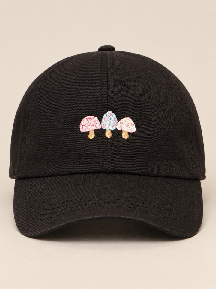 Mushroom Hat Black front view