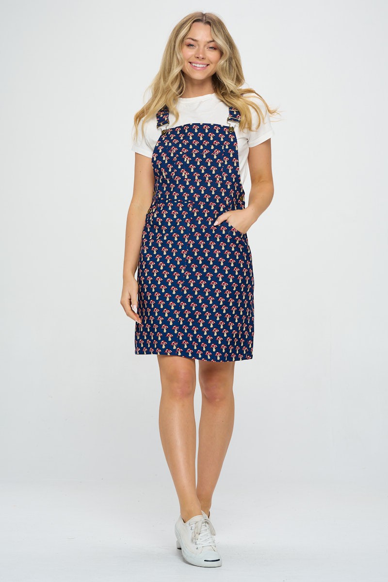 Mushroom Overall Dress Blue