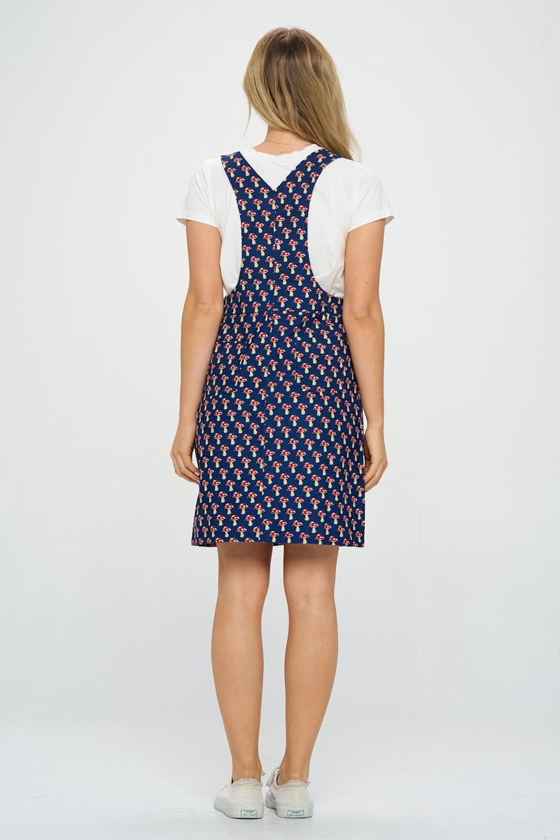 Mushroom Overall Dress Blue