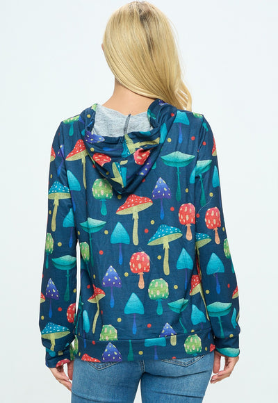 Mushroom Hoodie Teal