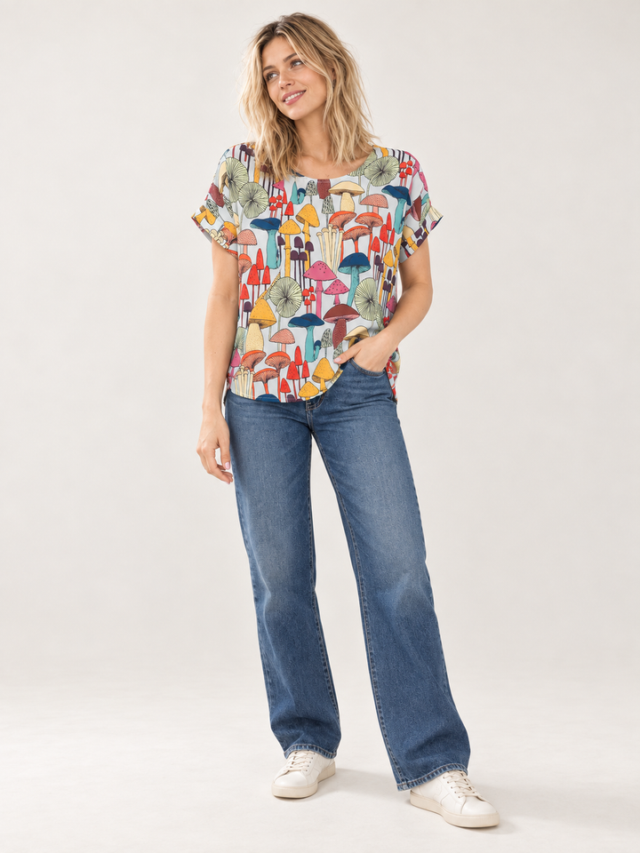Mushroom Top full body view on model