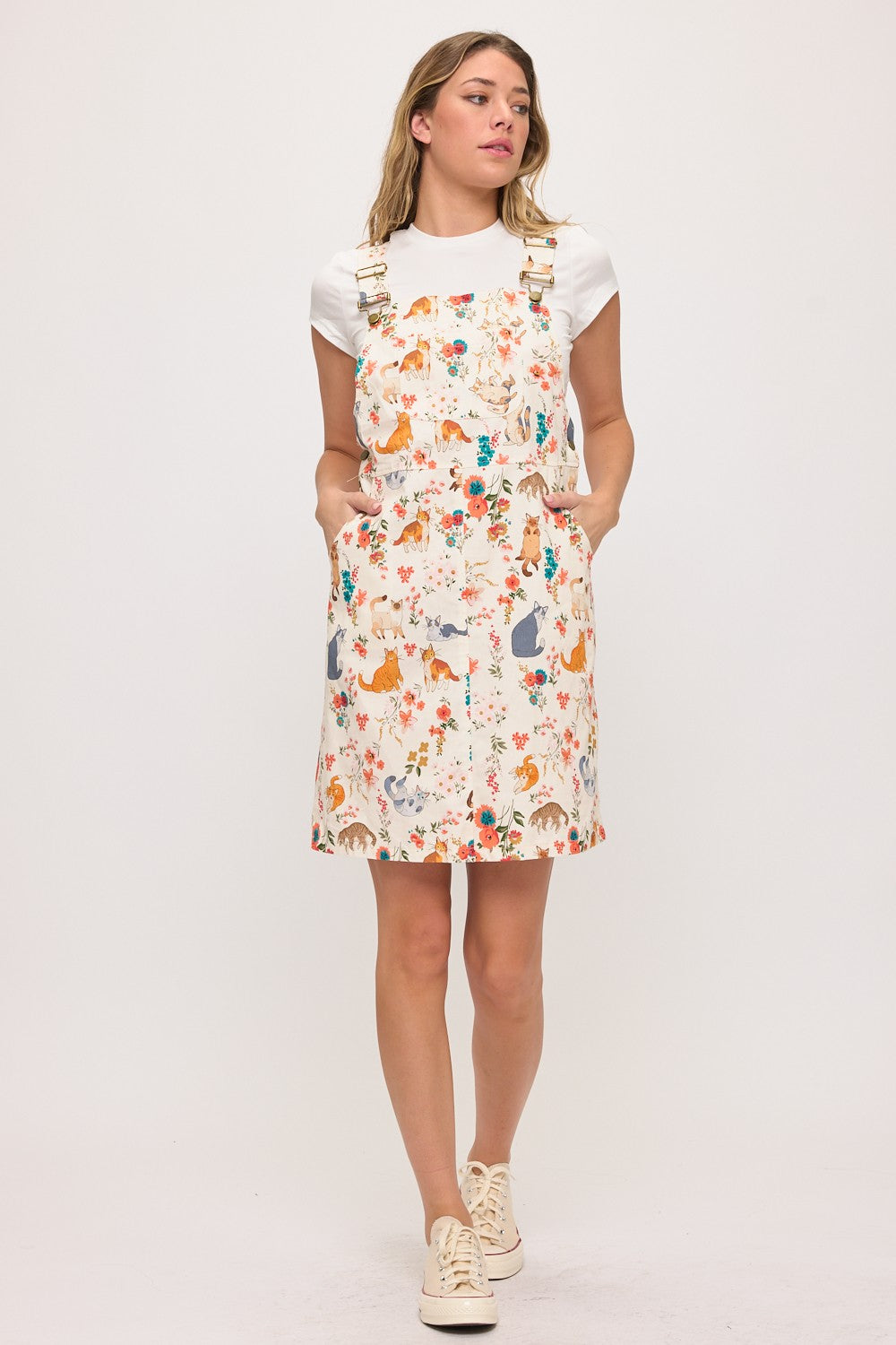 Cat Overall Dress Cream