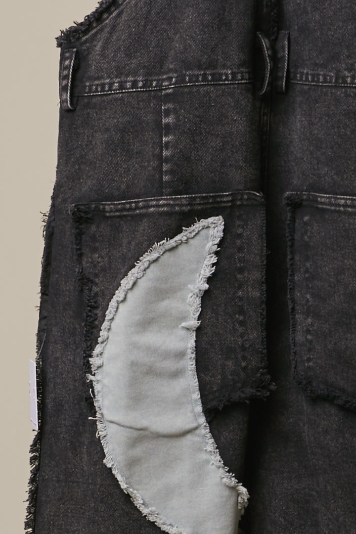 Moon And Star Patchwork Overalls