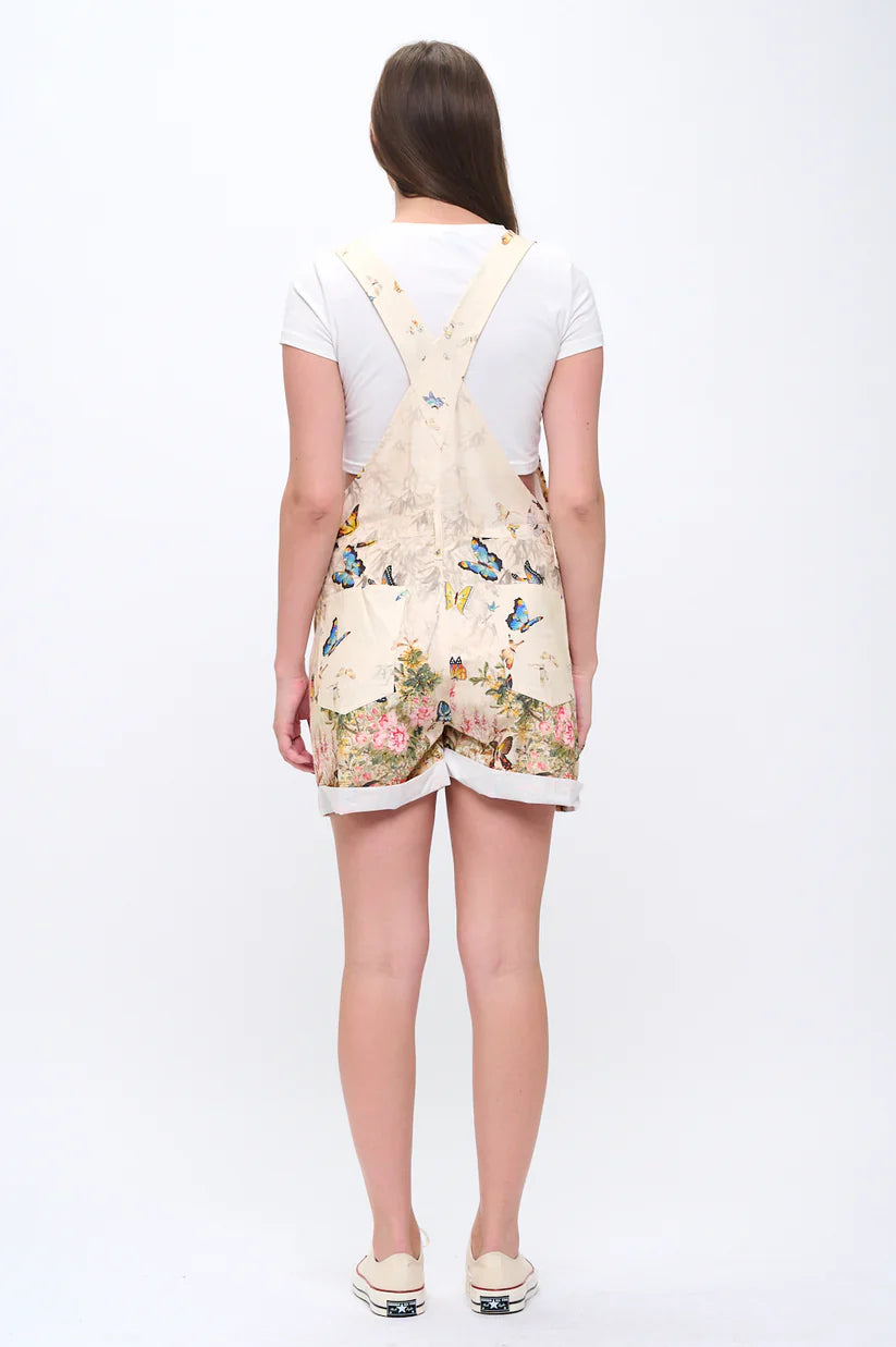 Butterfly Short Overalls Cream