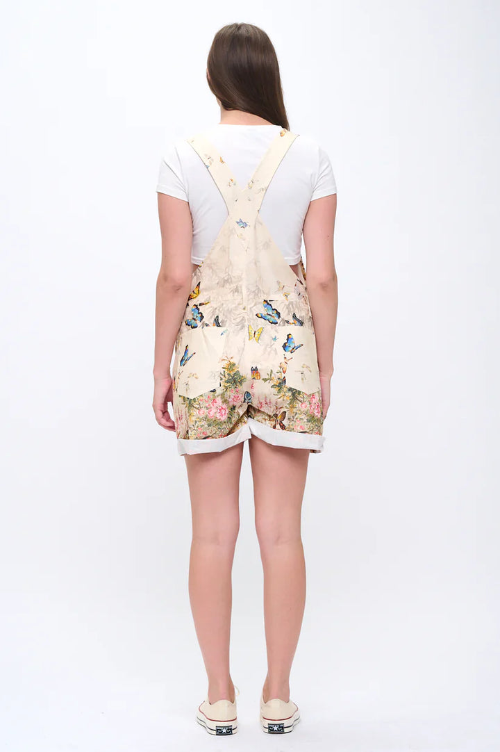 Butterfly Short Overalls Cream