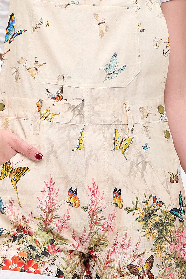 Butterfly Short Overalls Cream