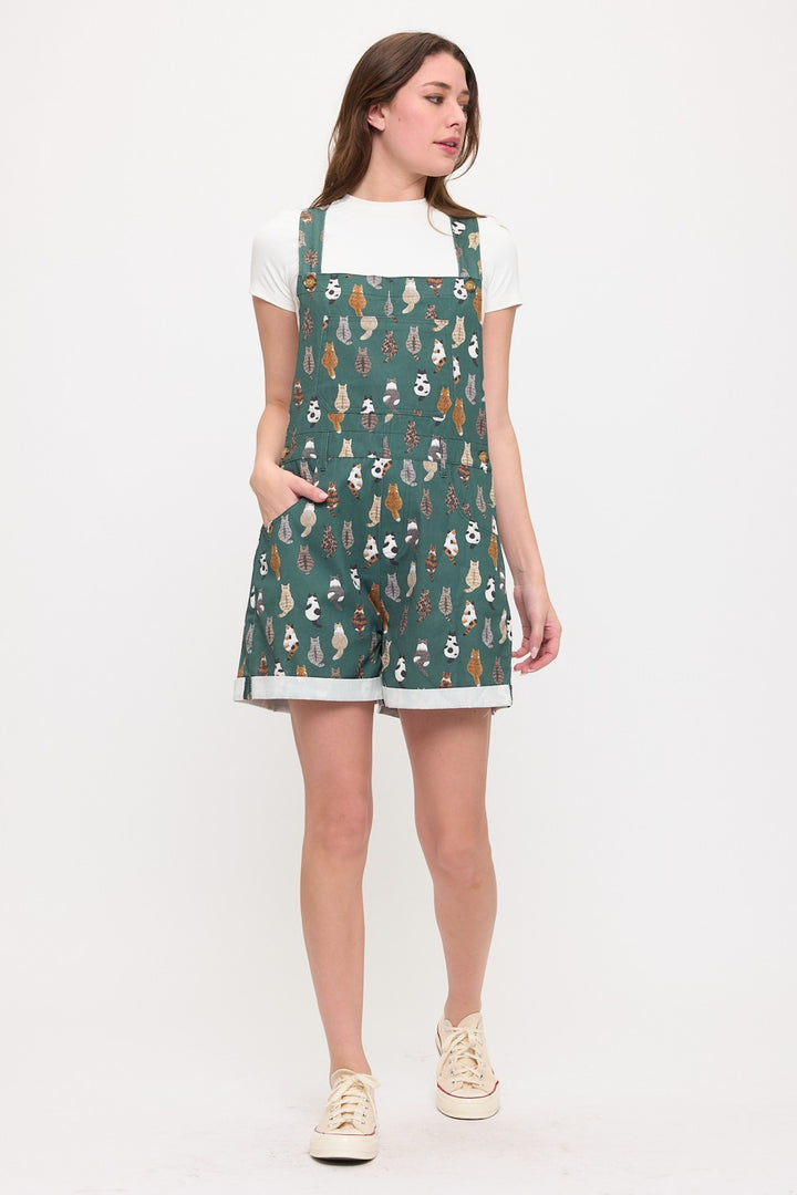 Cat Short Overalls Green