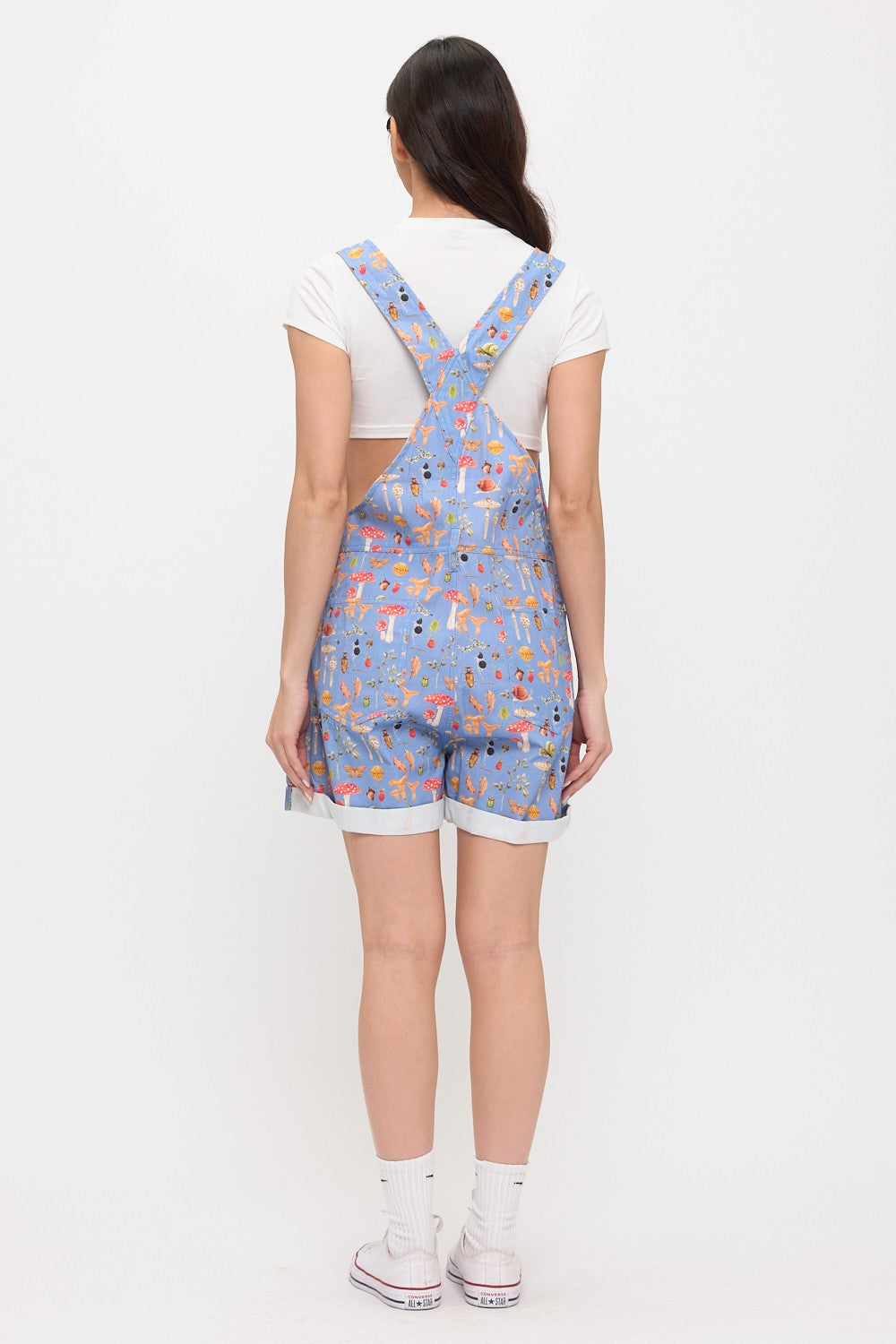 Woodland Mushroom Short Overalls Blue