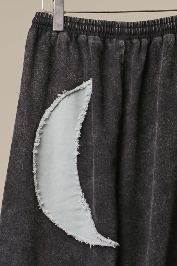 Moon And Star Patchwork Wide Leg Pants