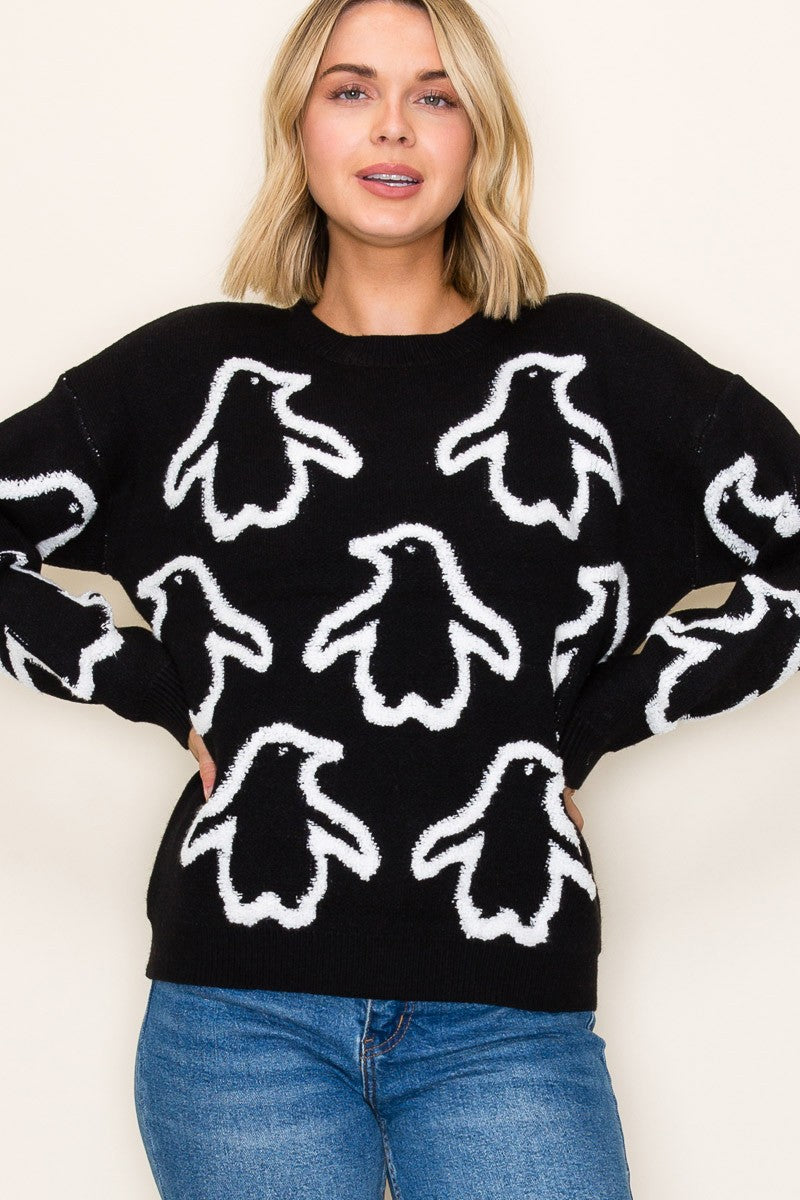 Penguin Sweater Black