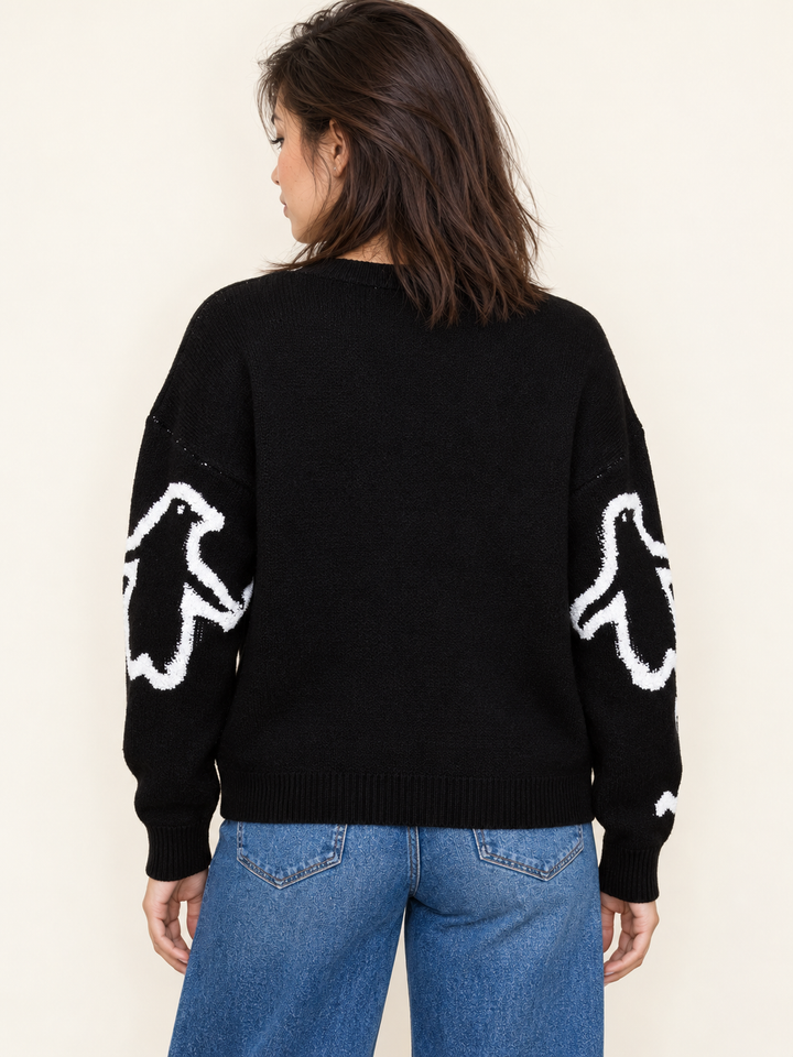 Penguin Sweater Black back view