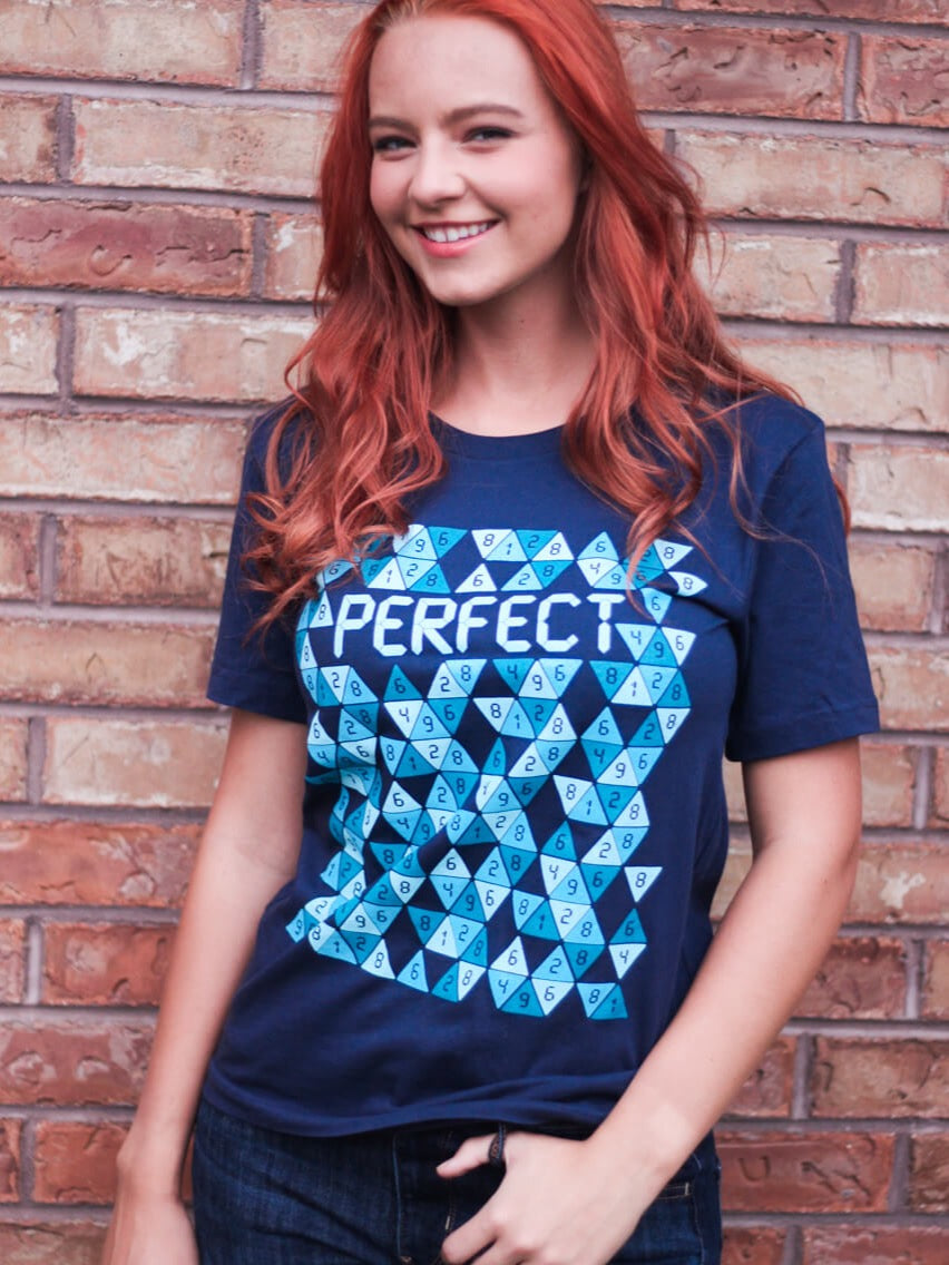 Perfect Numbers Math Tee angled view