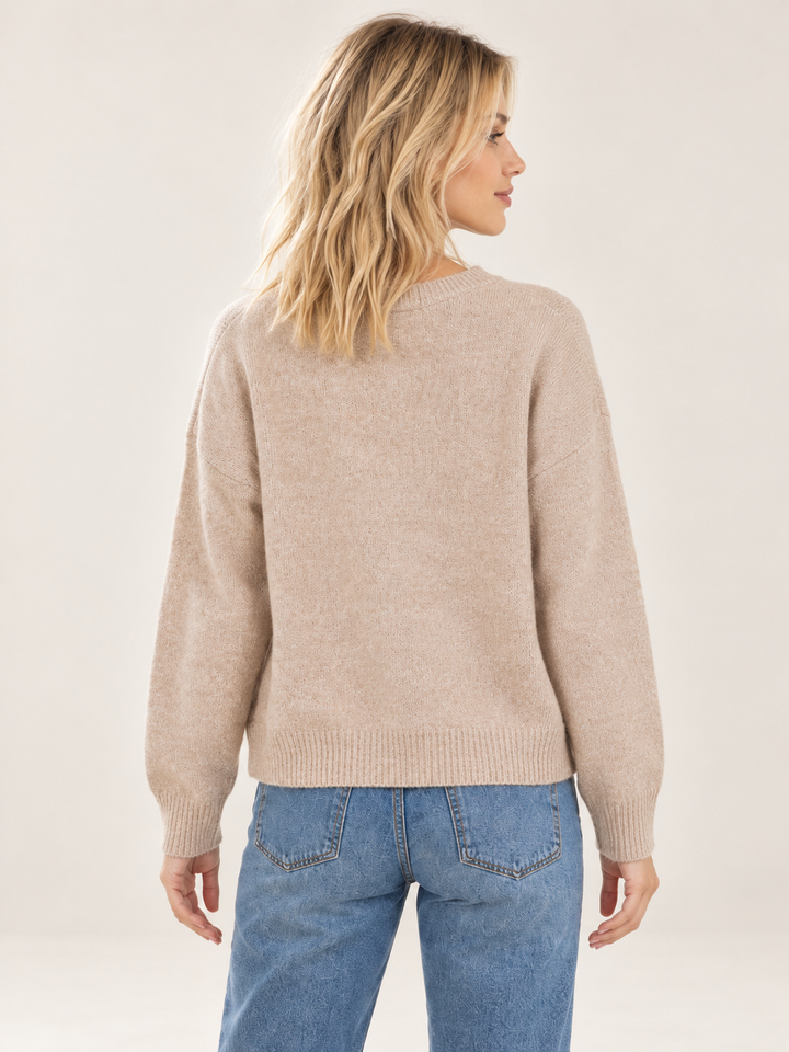 Polar Bear Sweater Taupe back view