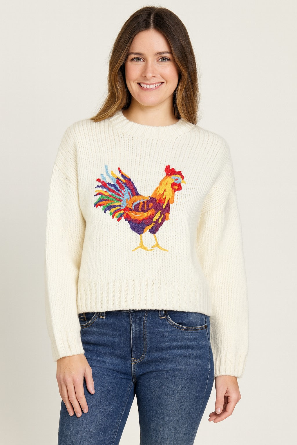 Rooster Sweater Ivory