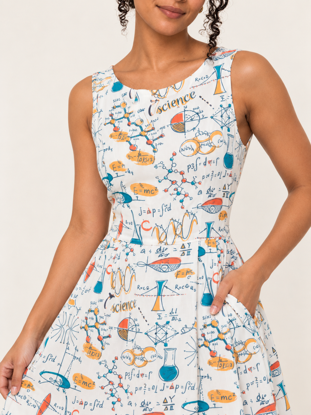 Science Dress science-print fabric close-up