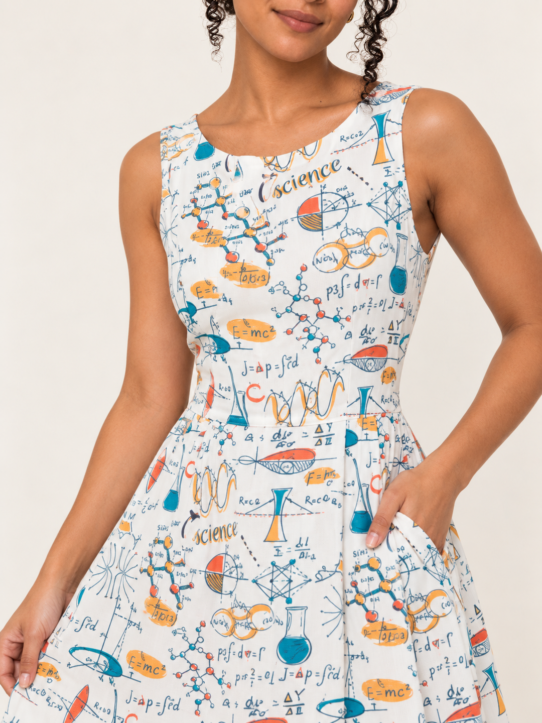 Science Dress science-print fabric close-up