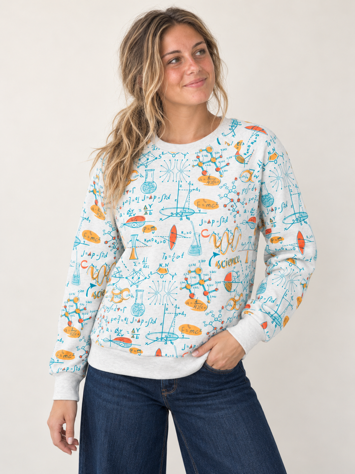 Science Sweatshirt front view on model