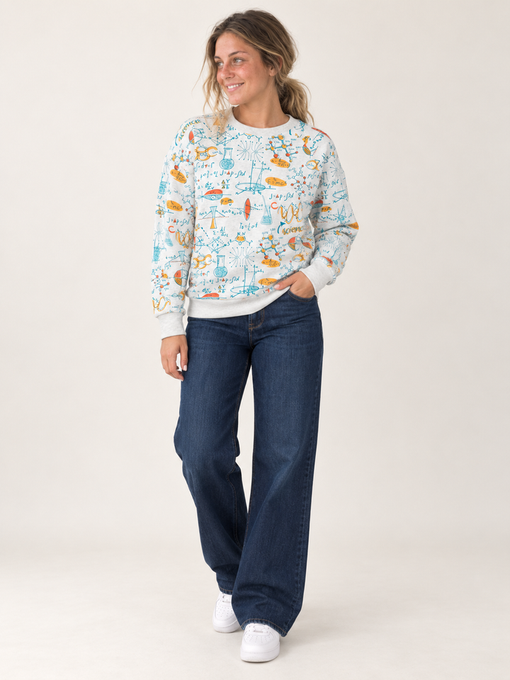 Science Sweatshirt full body view on model