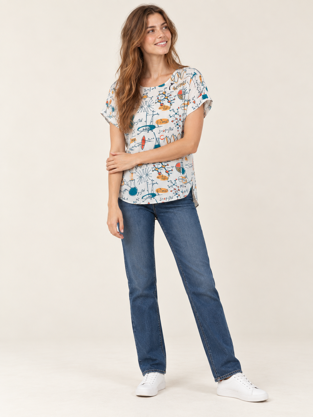 Science Top on model - full body view