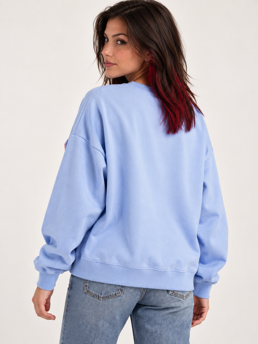 Shooting Star Pullover Sweatshirt Periwinkle Blue — back view