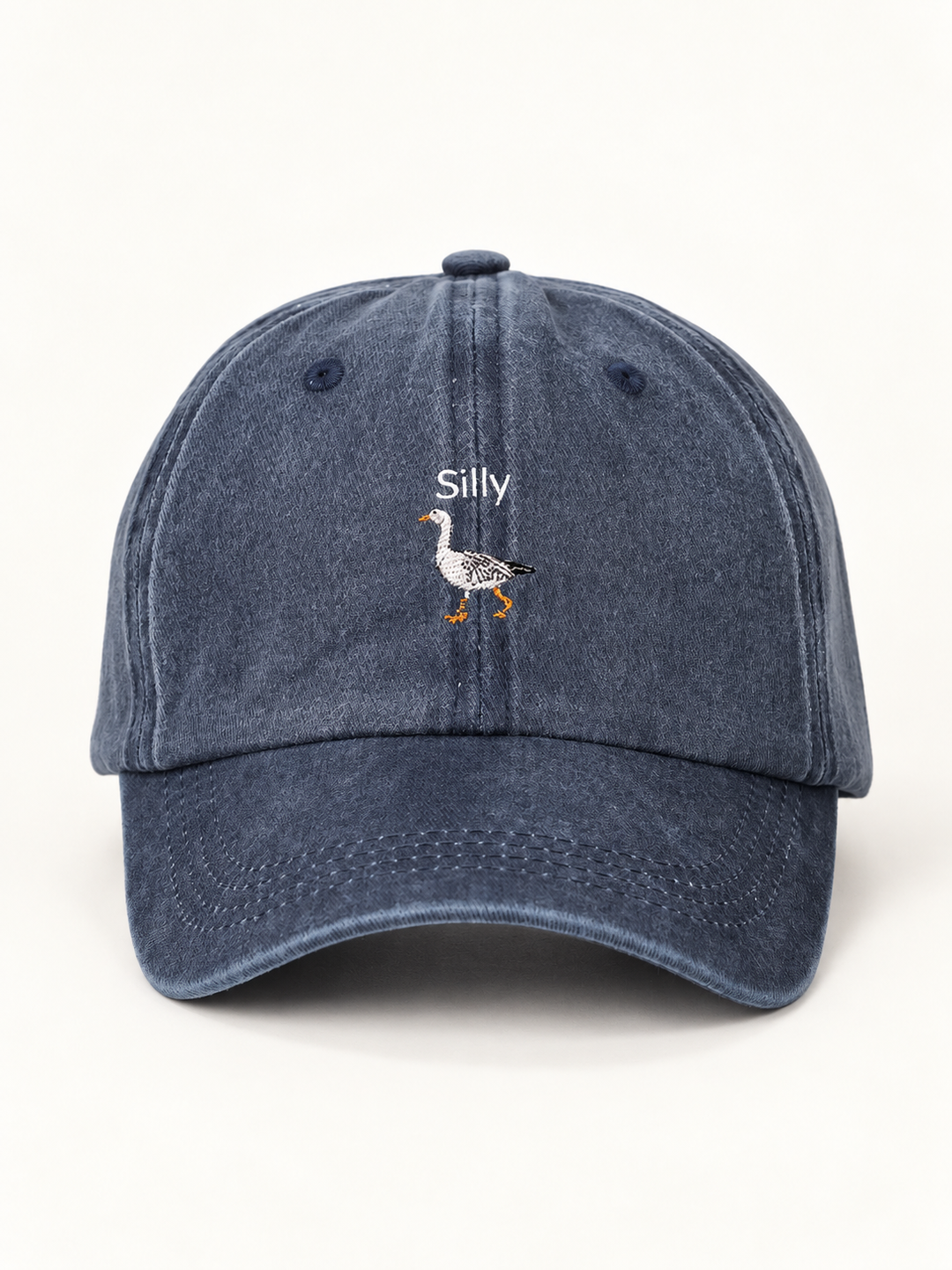 Silly Goose navy hat front view