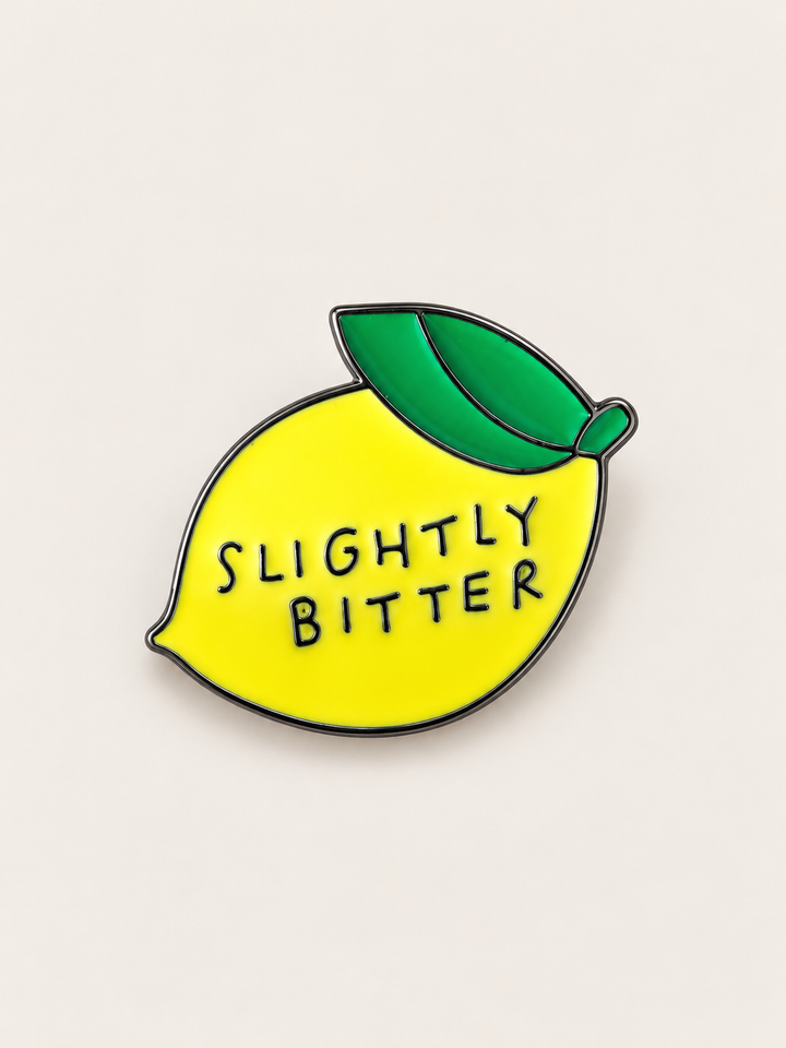 Slightly Bitter Pin shown on a warm neutral background