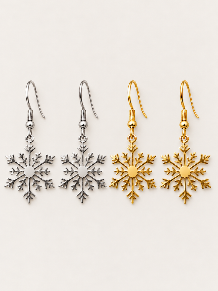 Snowflake Drop Earrings — combined