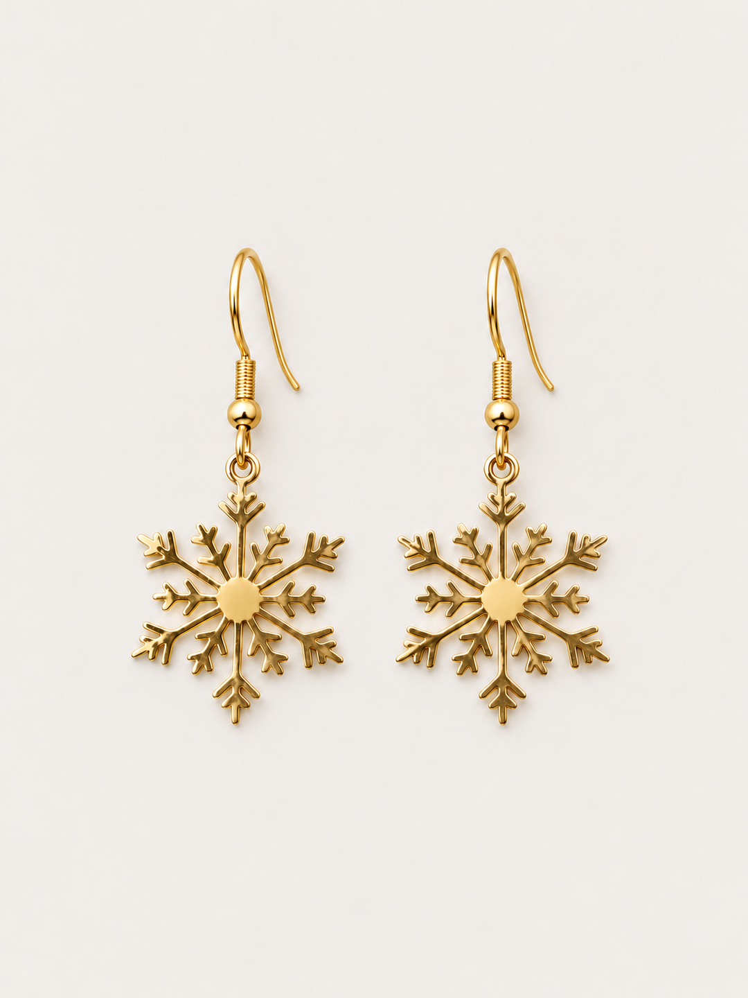 Snowflake Drop Earrings — gold main