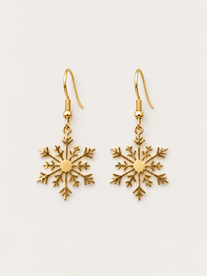 Snowflake Drop Earrings — gold main