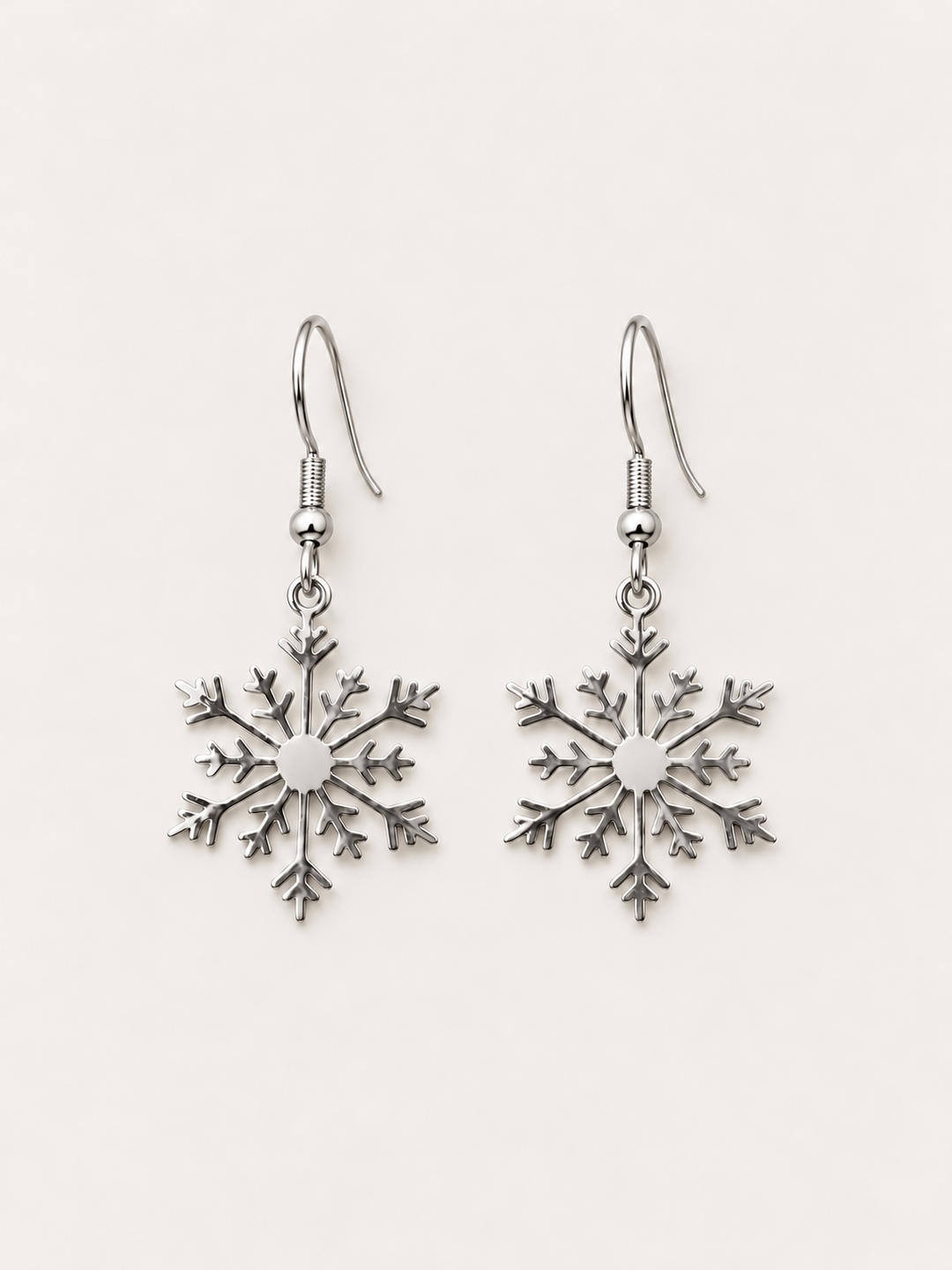 Snowflake Drop Earrings — silver main