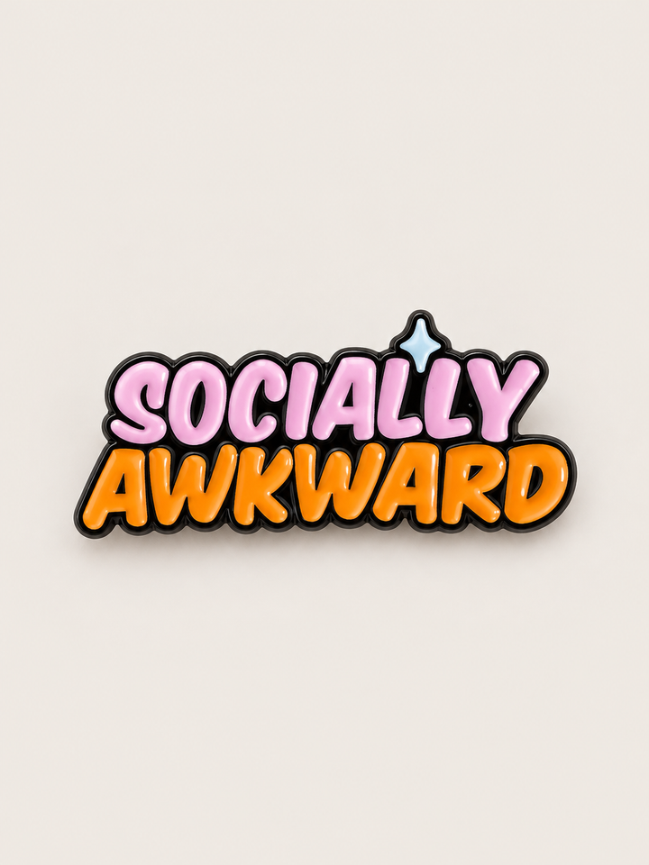 Socially Awkward Text Pin shown on a warm neutral background