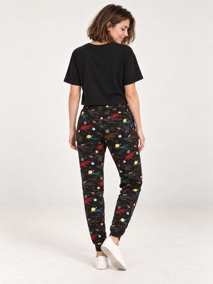 Space Planet Joggers modeled from the back